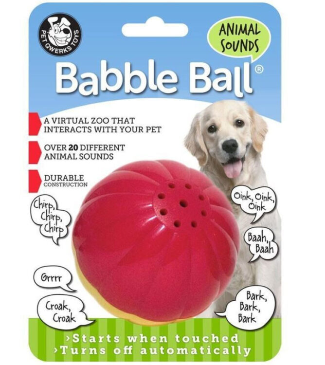 Pet Qwerks Animal Sounds Babble Ball Dog Toy - Large