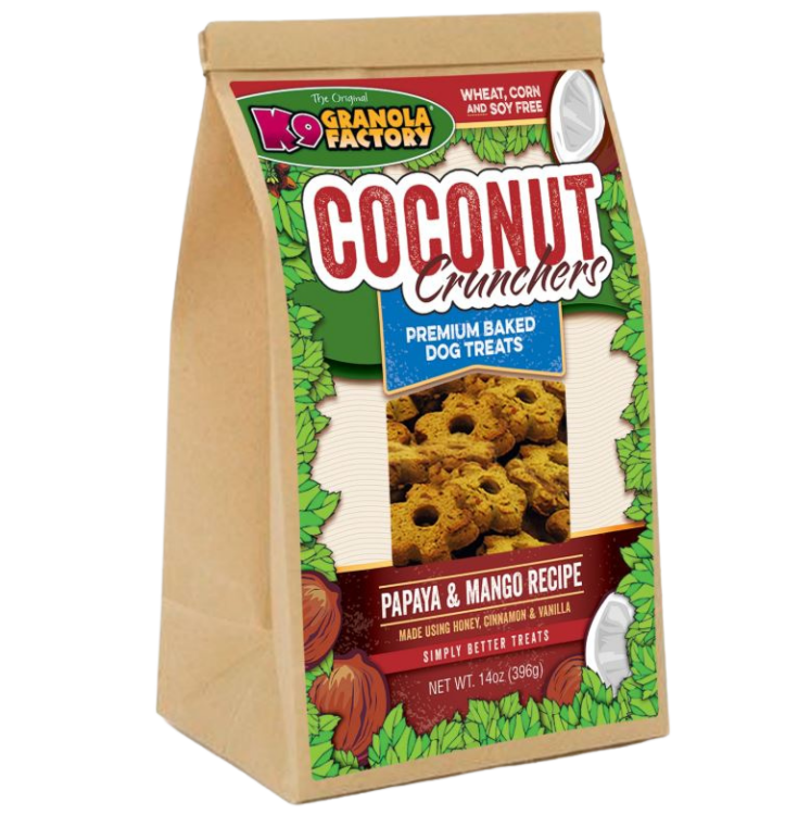 K9 Granola Factory Coconut Crunchers Papaya & Mango Dog Treats – 14oz