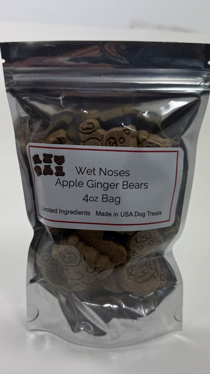 Wet Noses Apple Ginger Bears Dog Treats - 4oz Bag