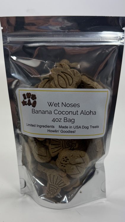 Wet Noses Banana Coconut Aloha Dog Treats - 4oz Bag