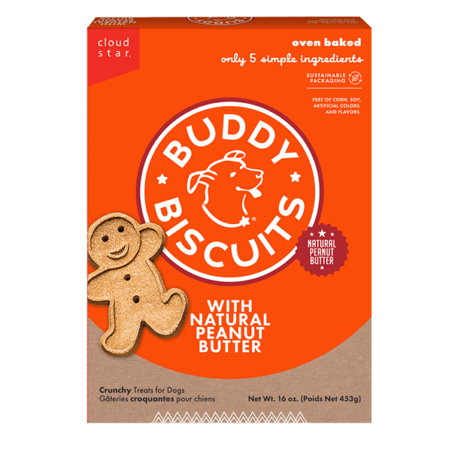 Buddy Biscuits Oven Baked Peanut Butter Dog Treats - 16oz Box
