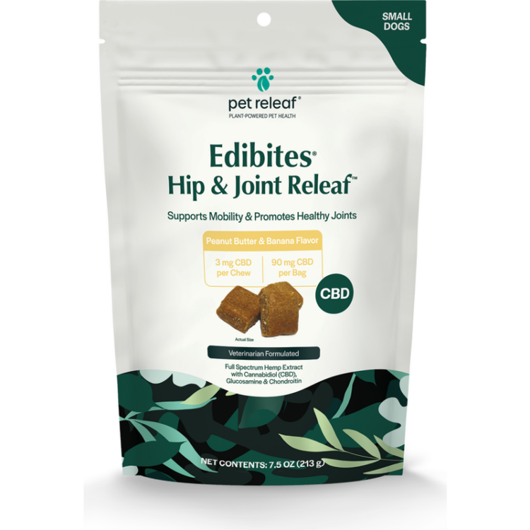 Pet Releaf Hip & Joint Releaf Edibites for Small Dogs - 7.5oz Bag