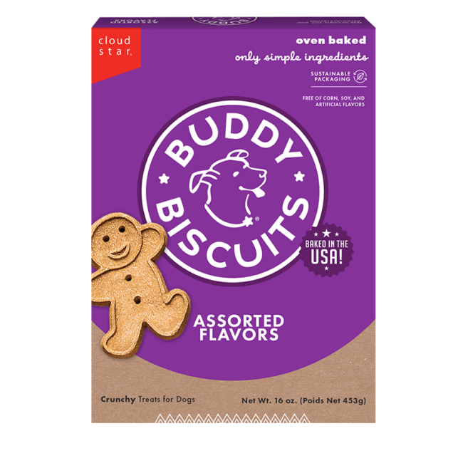 Buddy Biscuits Oven Baked Assorted Flavors Dog Treats - 16oz Box