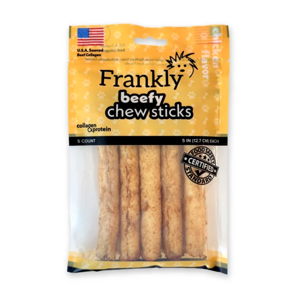 Frankly Pet Collagen Beefy Chew Stick Chicken Flavor - 5 Pack