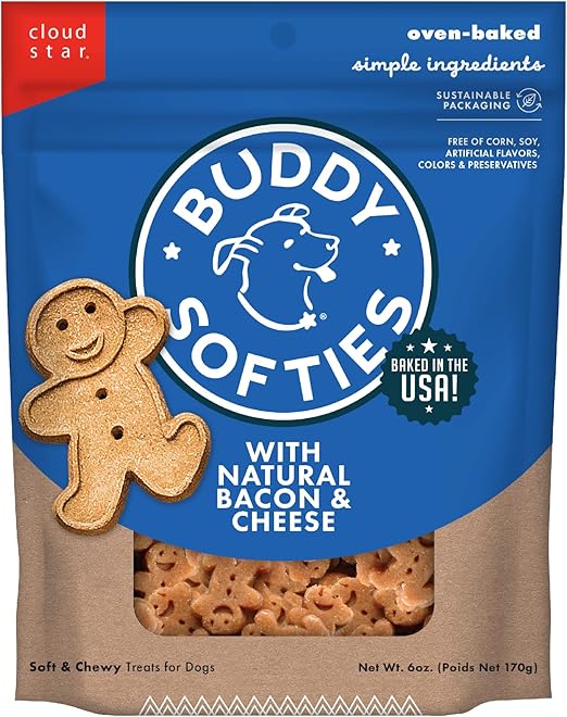 Buddy Biscuits Softies Bacon & Cheese Dog Treats - 6oz Bag