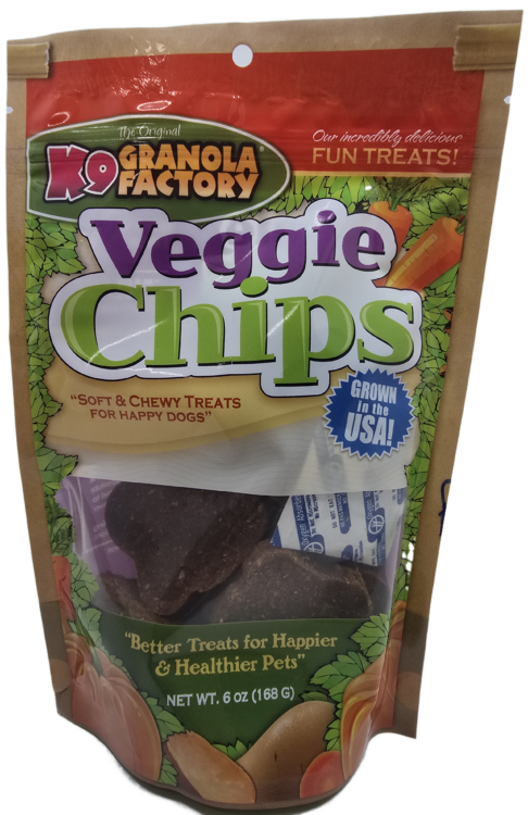 K9 Granola Factory Veggie Chips Dog Treats – 6oz Bag