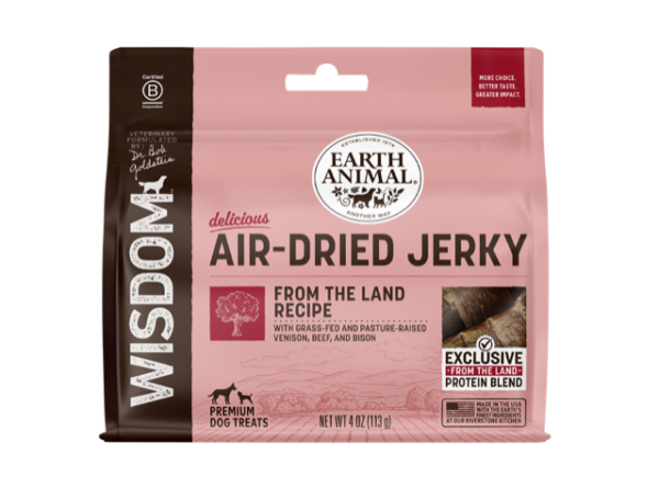 Earth Animal Wisdom Air-Dried From the Land Recipe Jerky - 4oz Bag