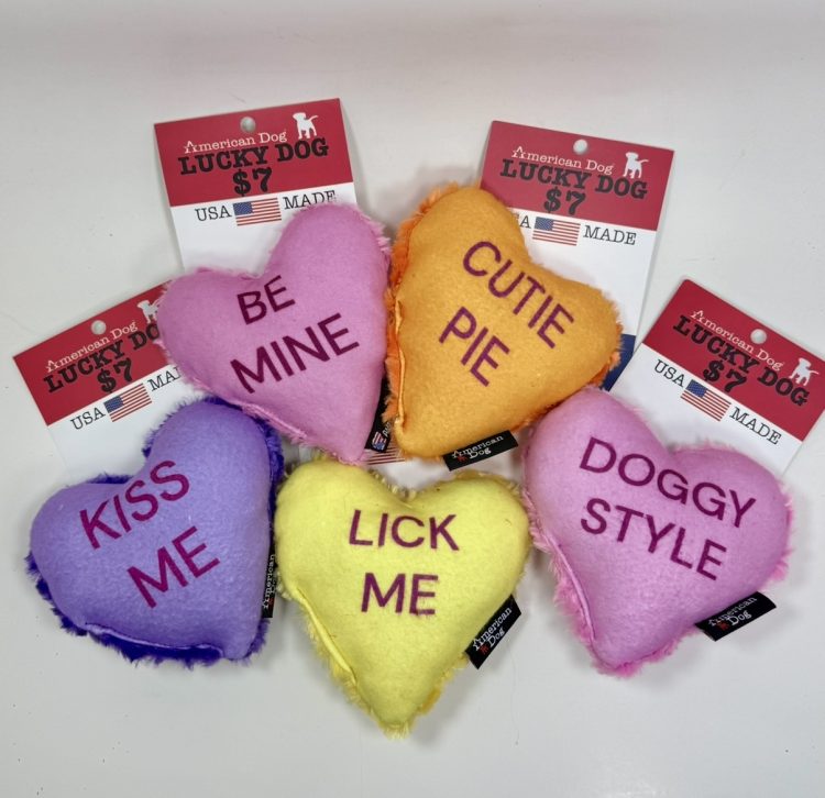 American Dog Conversation Heart Dog Toy