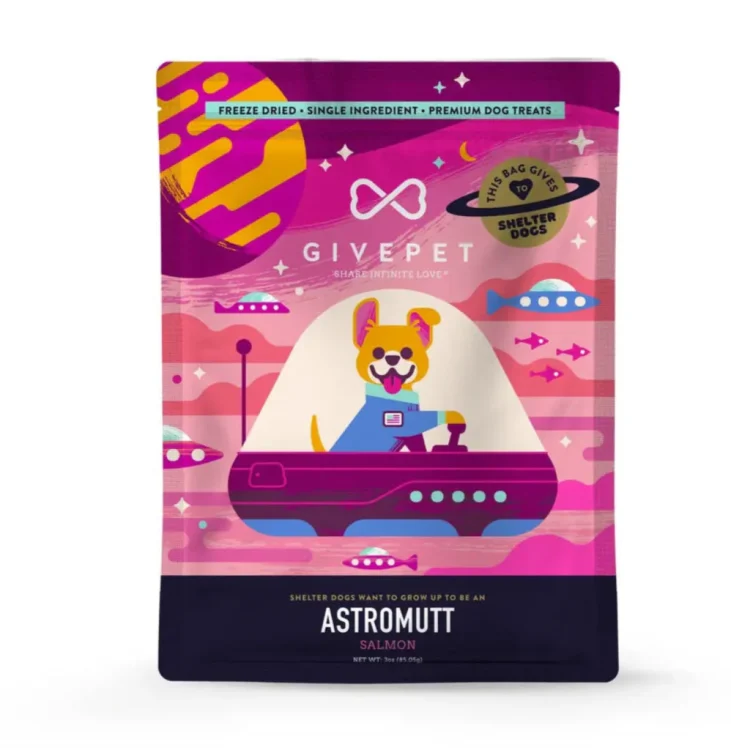 GivePet Astromutt Salmon Freeze Dried Dog Treats - 3oz Bag