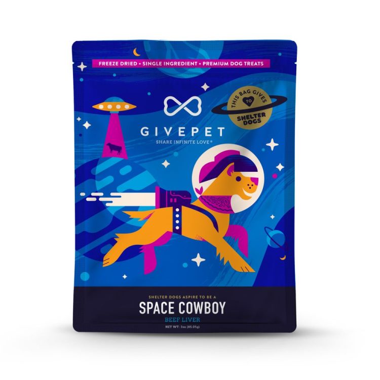 GivePet Space Cowboy Beef Liver Freeze Dried Dog Treats - 3oz Bag