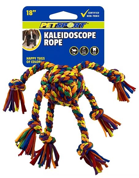 Playsport Kaleidoscope Rope Medium Pinata Dog Toy