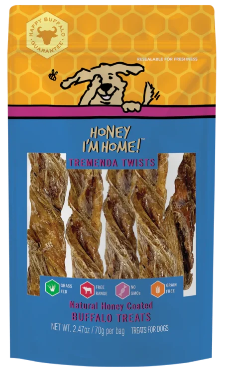 Honey I'm Home! Tremenda Twists Dog Chews 2.4oz Bag
