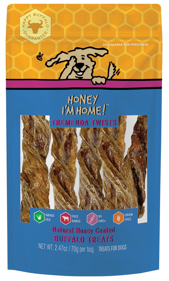 Honey I'm Home! Tremenda Twists Dog Chews 2.4oz Bag