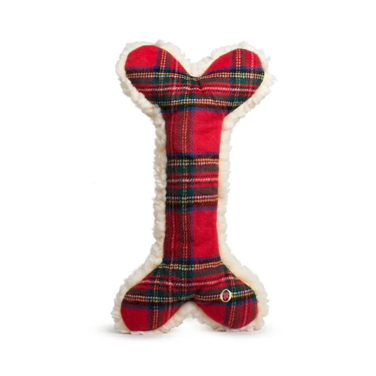 HuggleHounds HuggleFleece Holiday Bone Dog Toy