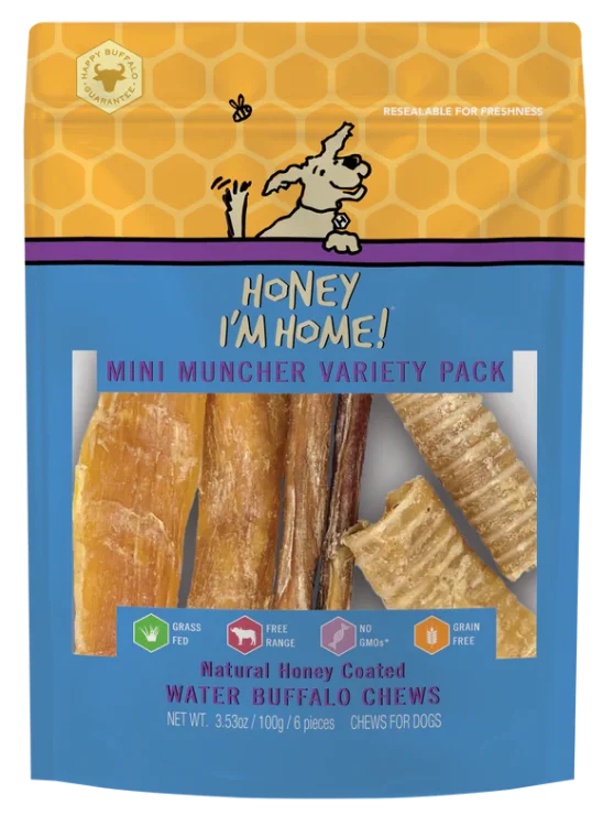 Honey I'm Home! Mini Muncher Variety Pack Buffalo Chews - 3.5oz Bag