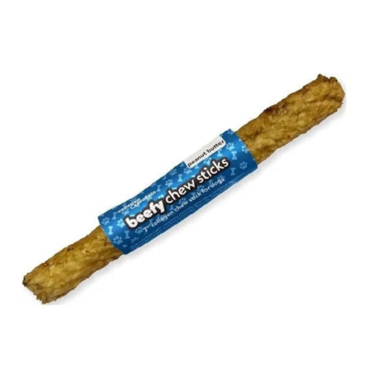 Frankly Pet Collagen Beefy Chew Stick Peanut Butter Flavor