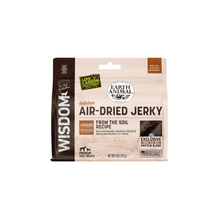 Earth Animal Wisdom Air-Dried From the Soil Recipe Jerky - 4oz Bag