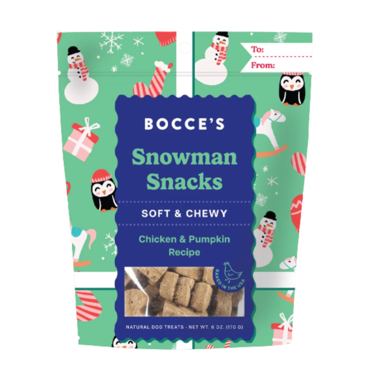 Bocce's Bakery Snowman Snacks Chicken & Pumpkin - 6oz Bag