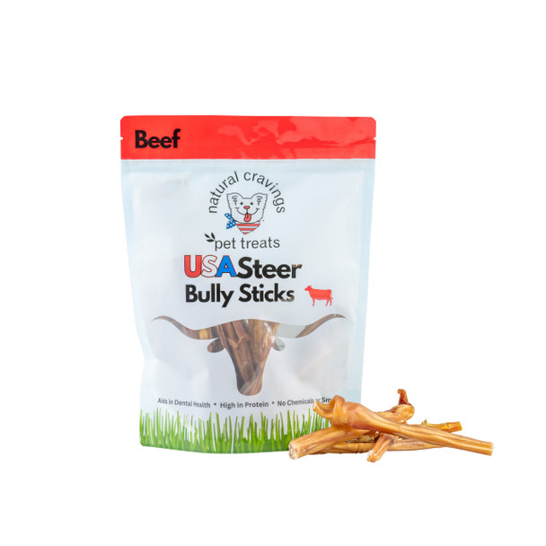 Natural Cravings USA Steer Beef Bully Sticks - 12 oz Bag