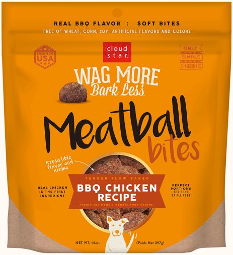 Cloud Star Wag More Bark Less Grain Free Meatball Bites BBQ Chicken Recipe