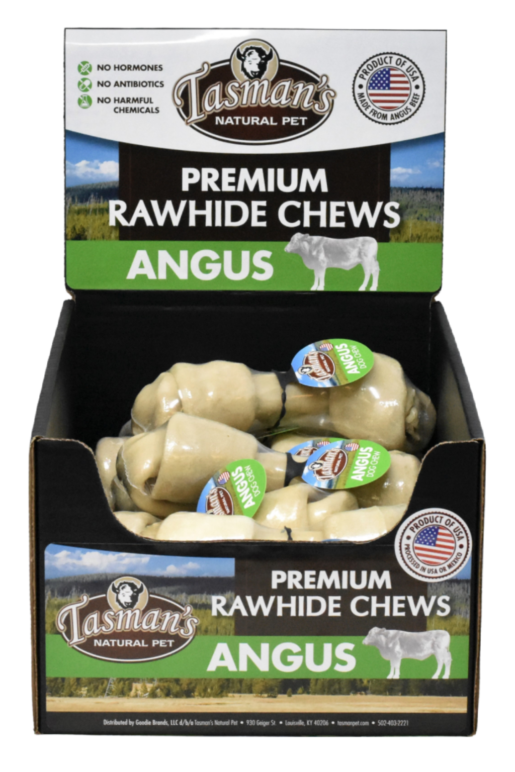 Tasman's Natural Pet Premium Angus Rawhide Medium Knotted Bone