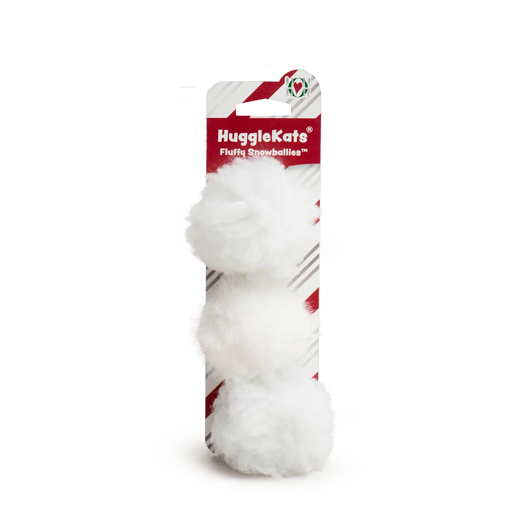 HuggleKats Fluffy Snowballies Cat Toy - 3 Pack Display