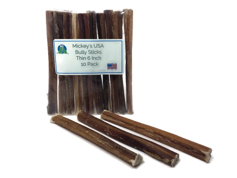 Mickey's USA Bully Sticks Thin 6 inch - 10 Pack