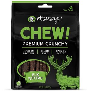 etta says! CHEW! Premium Crunchy Elk Dog Treats - 4.5oz Bag
