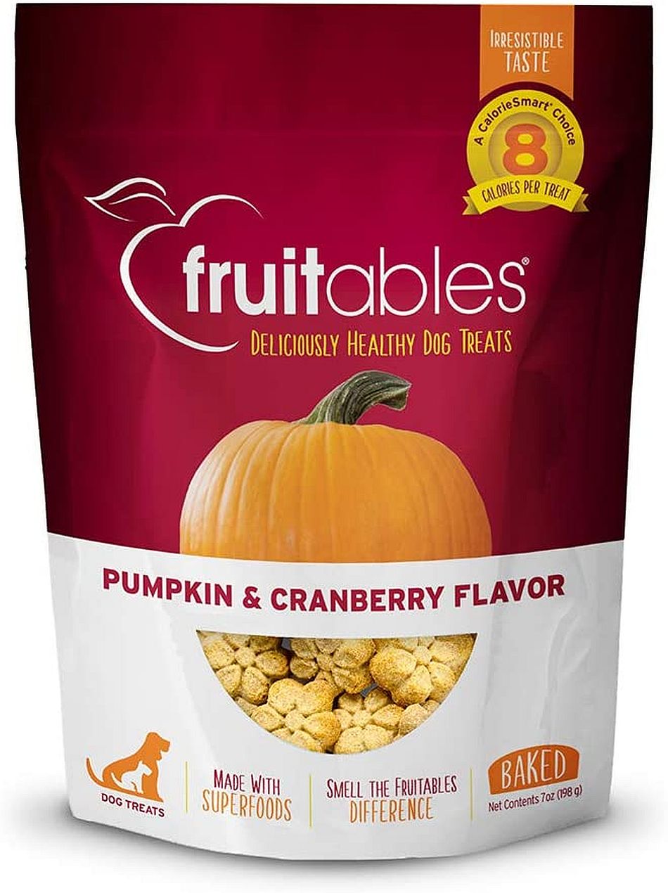 Fruitables Pumpkin And Cranberry Dog Treats - 7oz Bag