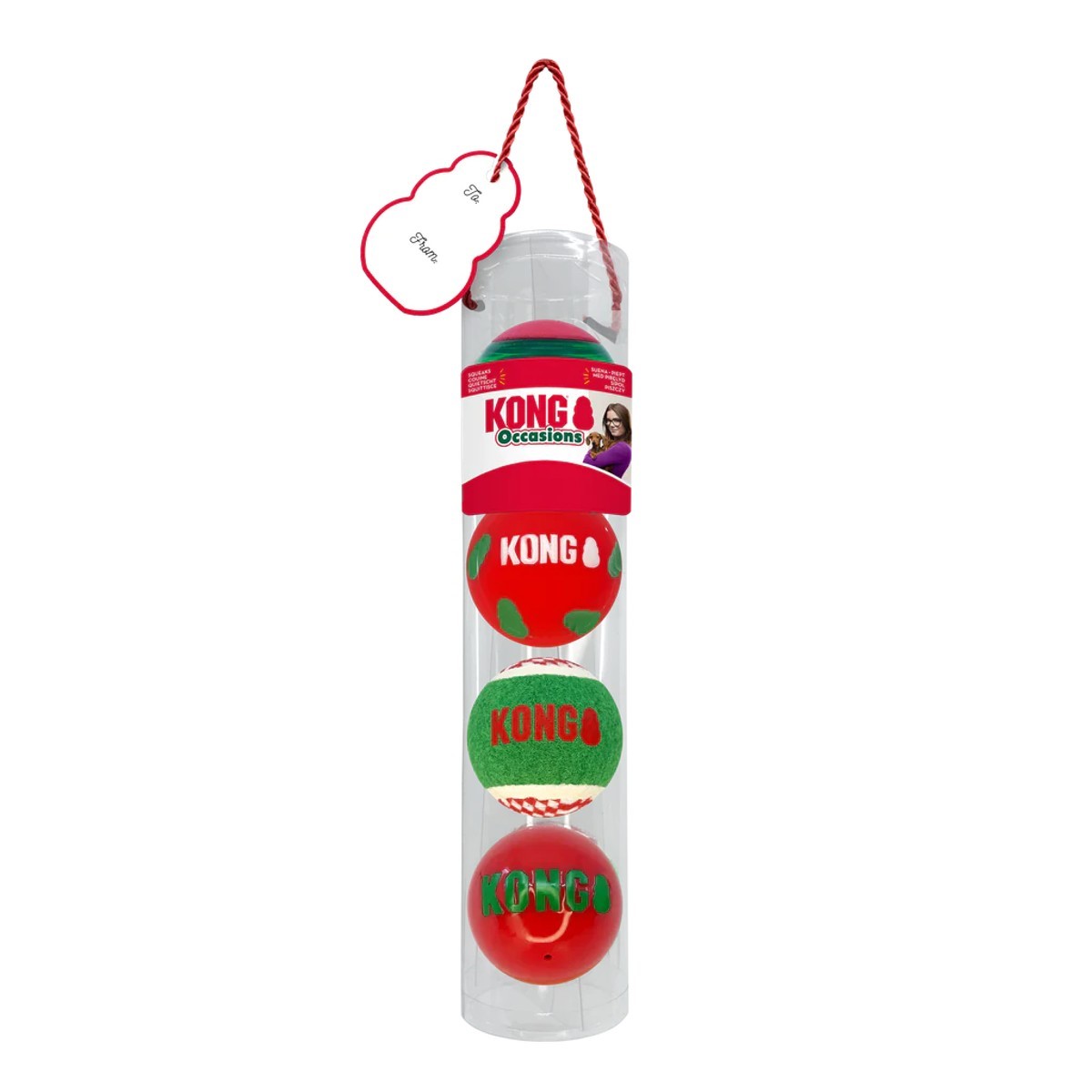 KONG Holiday Occasions SqueakAir Balls - 4 Pack