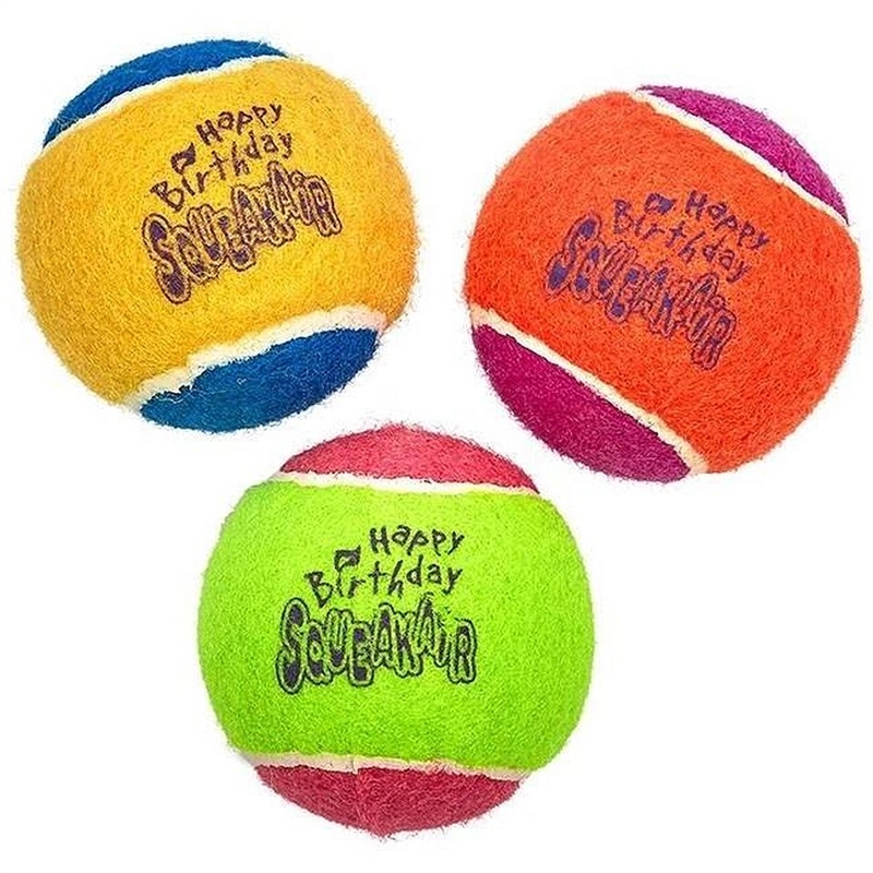 KONG Happy Birthday Squeaker Balls Medium 3 Pack