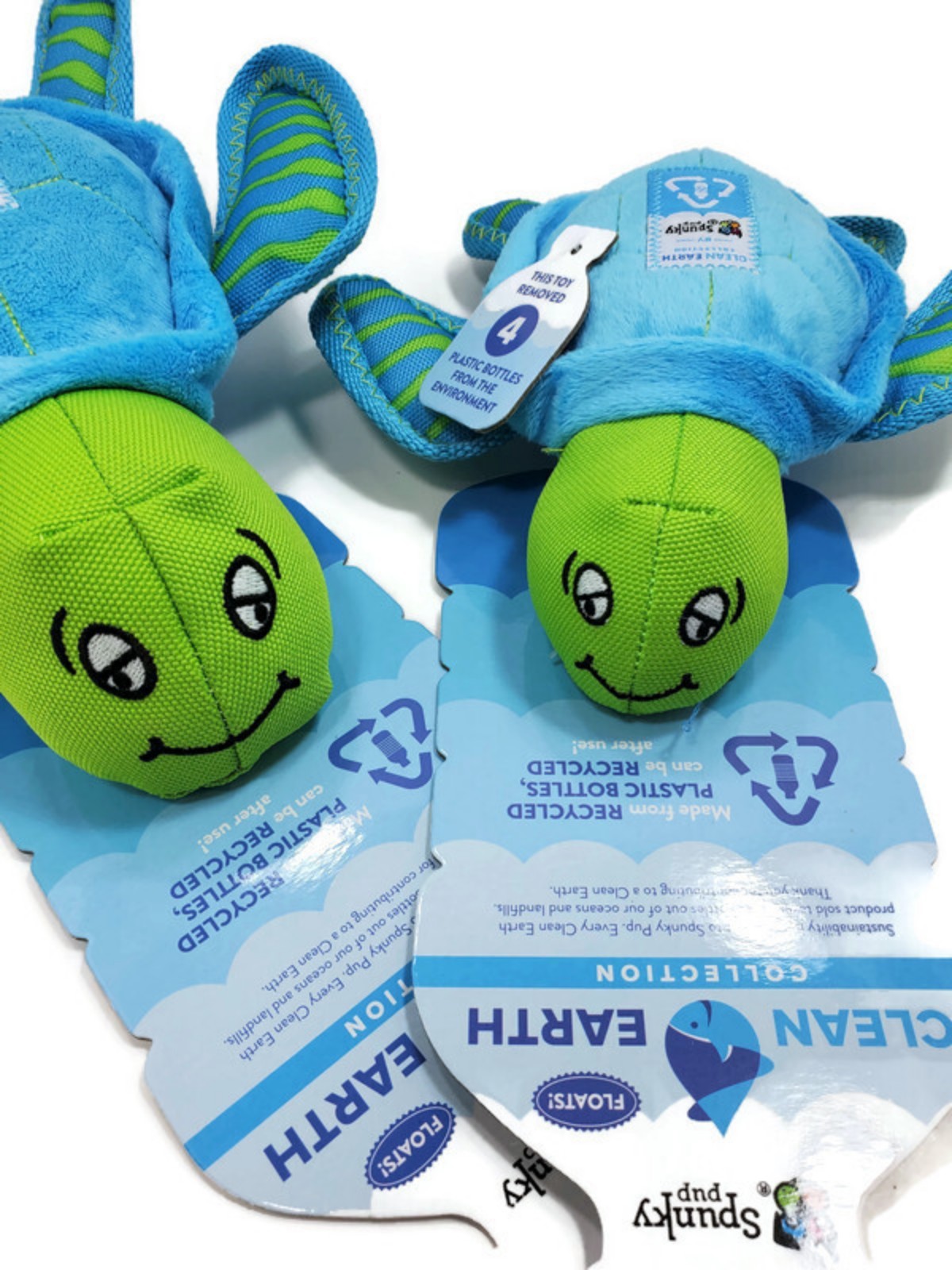 Spunky Pup Clean Earth Turtle Dog Toy - Small