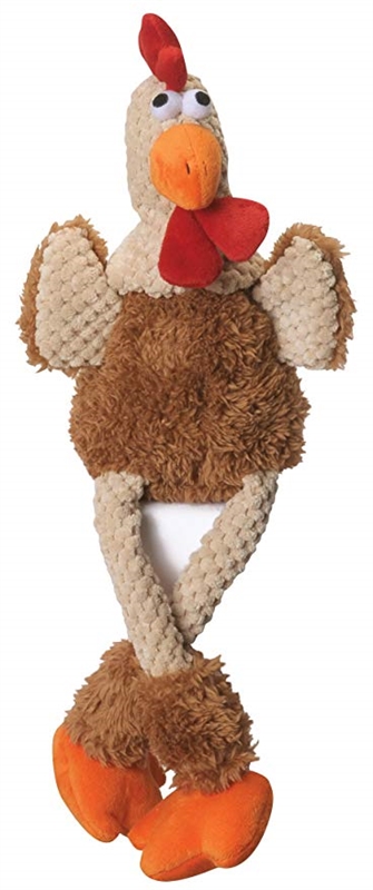 goDog Checkers™ Skinny Rooster Dog Toy with Chew Guard - Large