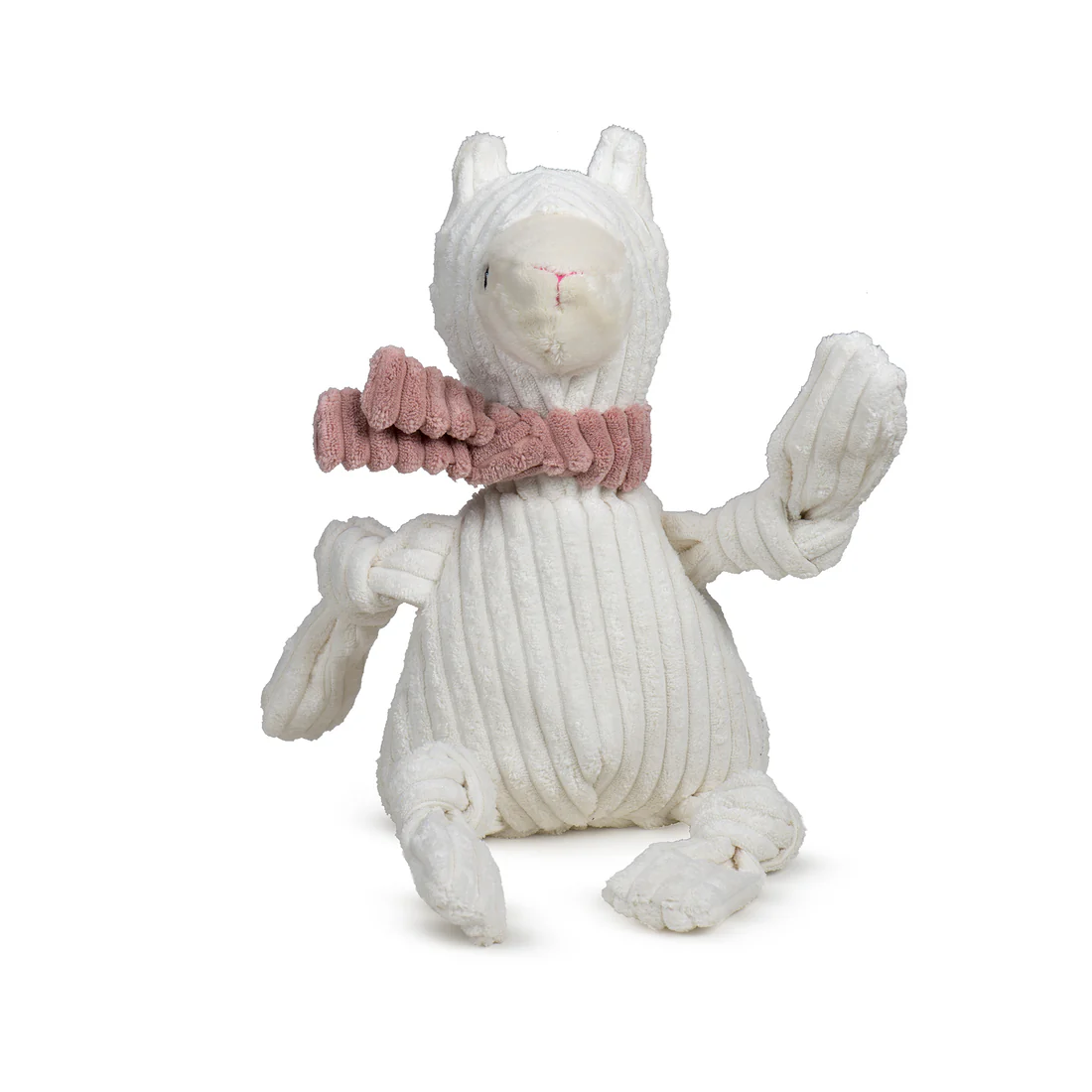 HuggleHounds Lillie Llama Knottie Dog Toy - Small Face