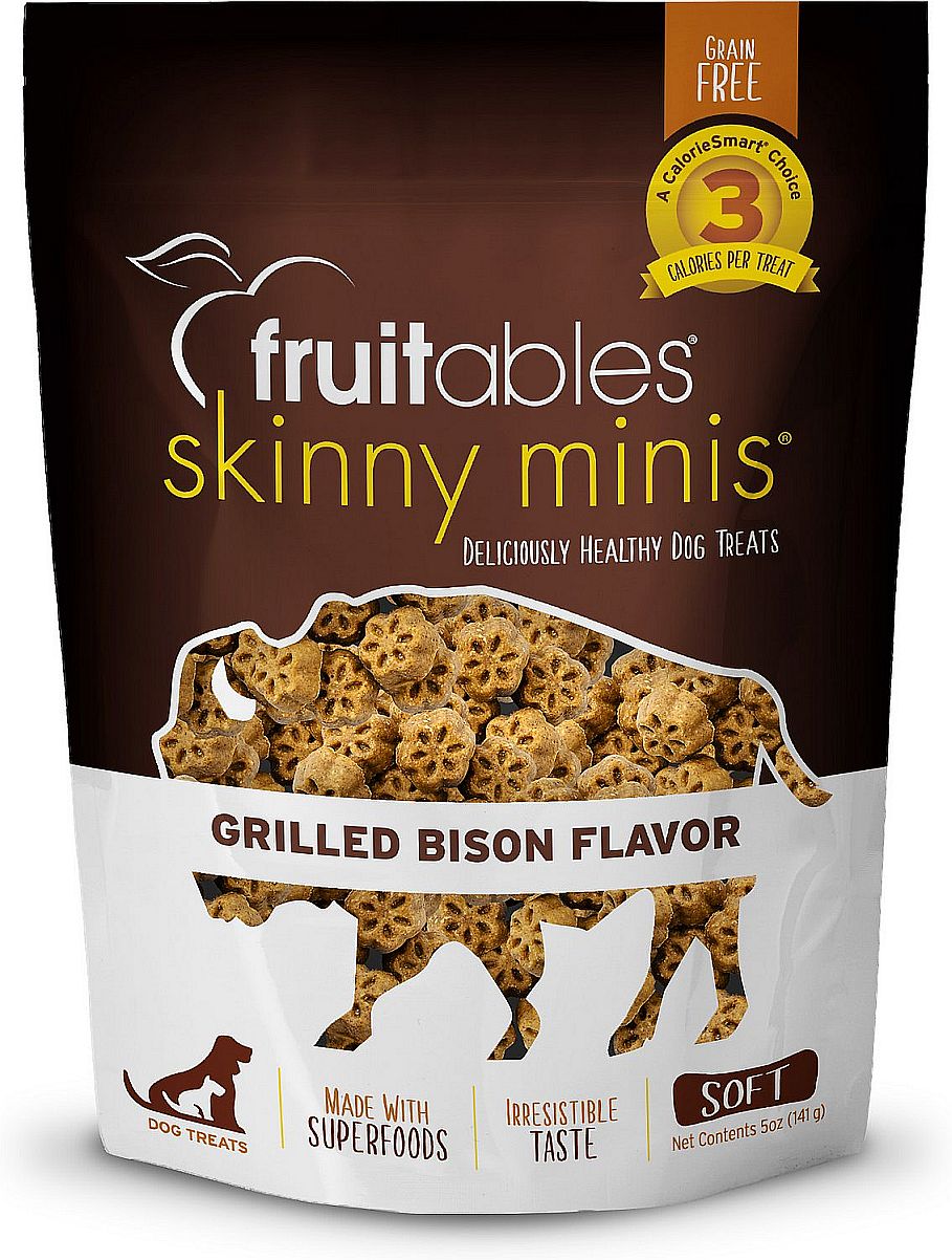 Fruitables Skinny Minis Grilled Bison Flavor Dog Treats - 5oz Bag
