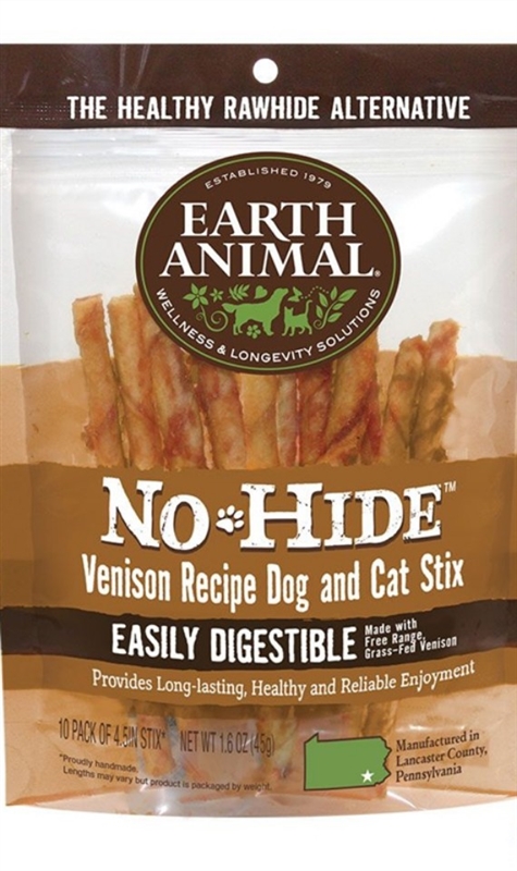 Earth Animal No Hide Venison Chew Stix - 10 Count