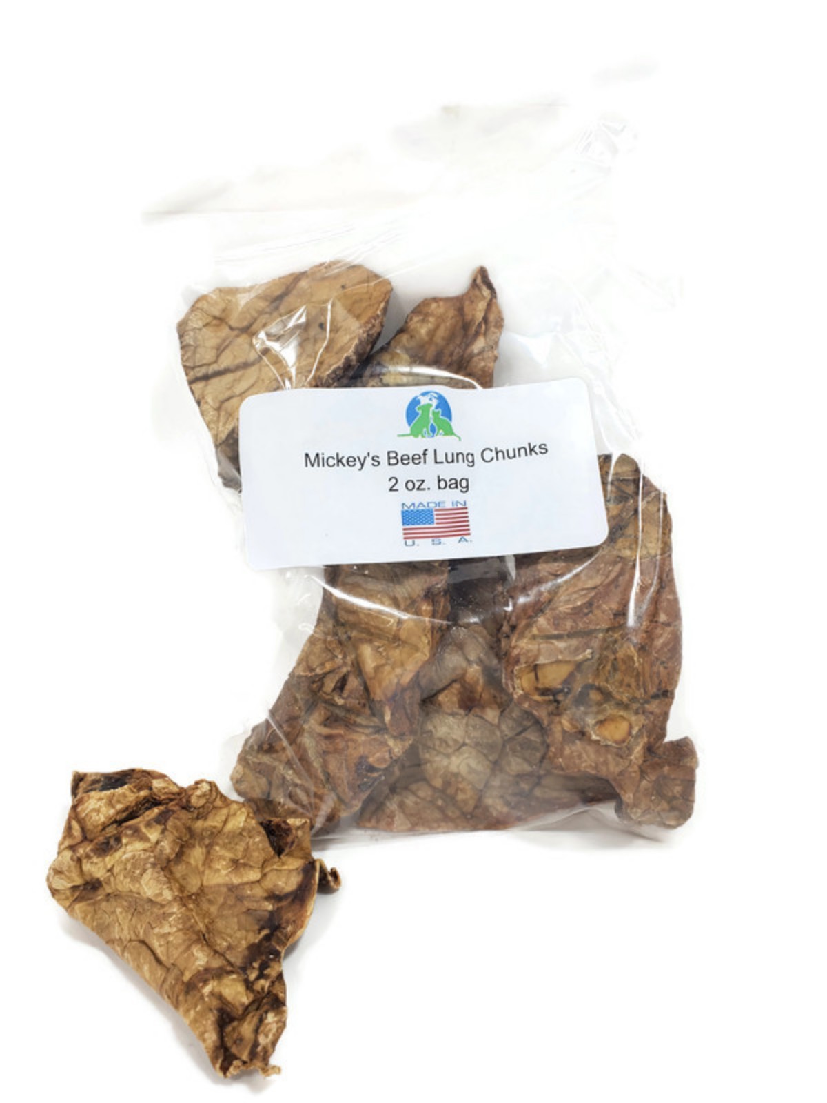 Mickey's USA Beef Lung Chunks - 2oz Bag