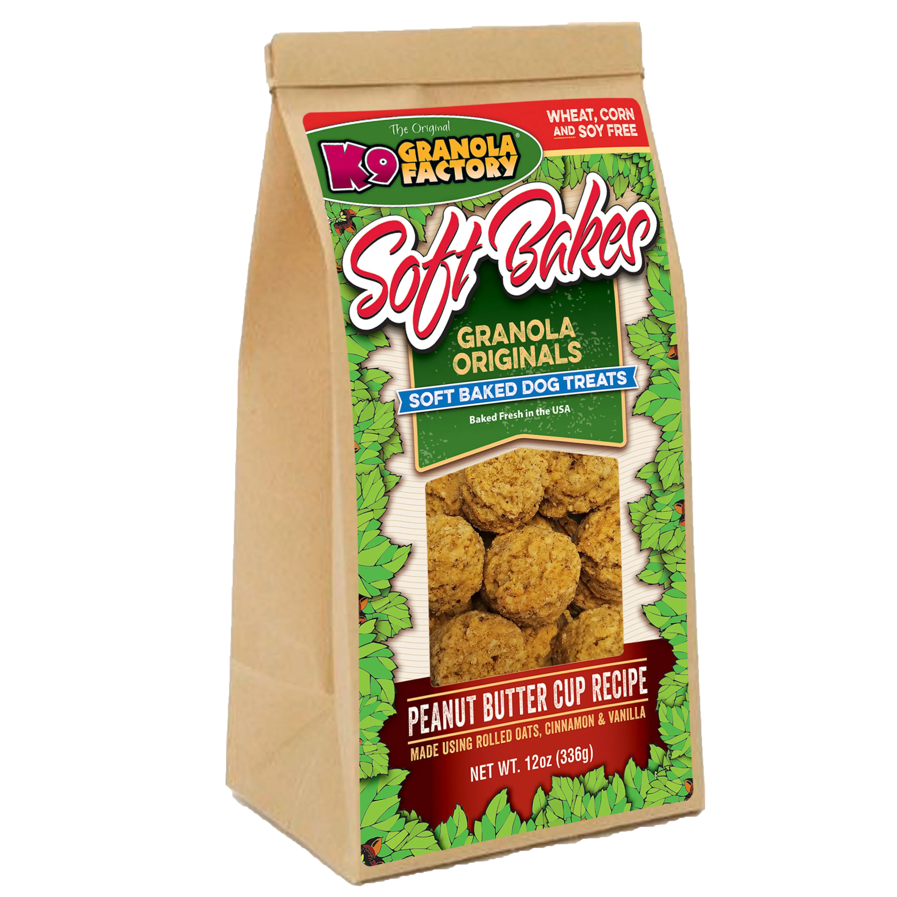K9 Granola Factory Soft Bakes Peanut Butter Cup Dog Treats - 12oz Bag