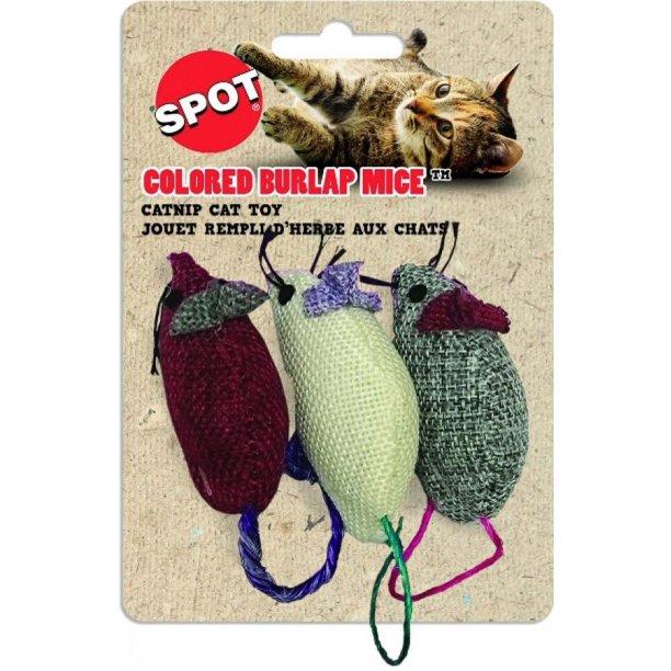 Spot Burlap Mice with catnip 3 pack