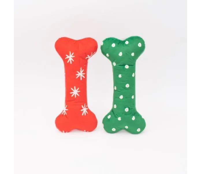 ZippyPaws Holiday Patterned Bones - Large 2 Pack
