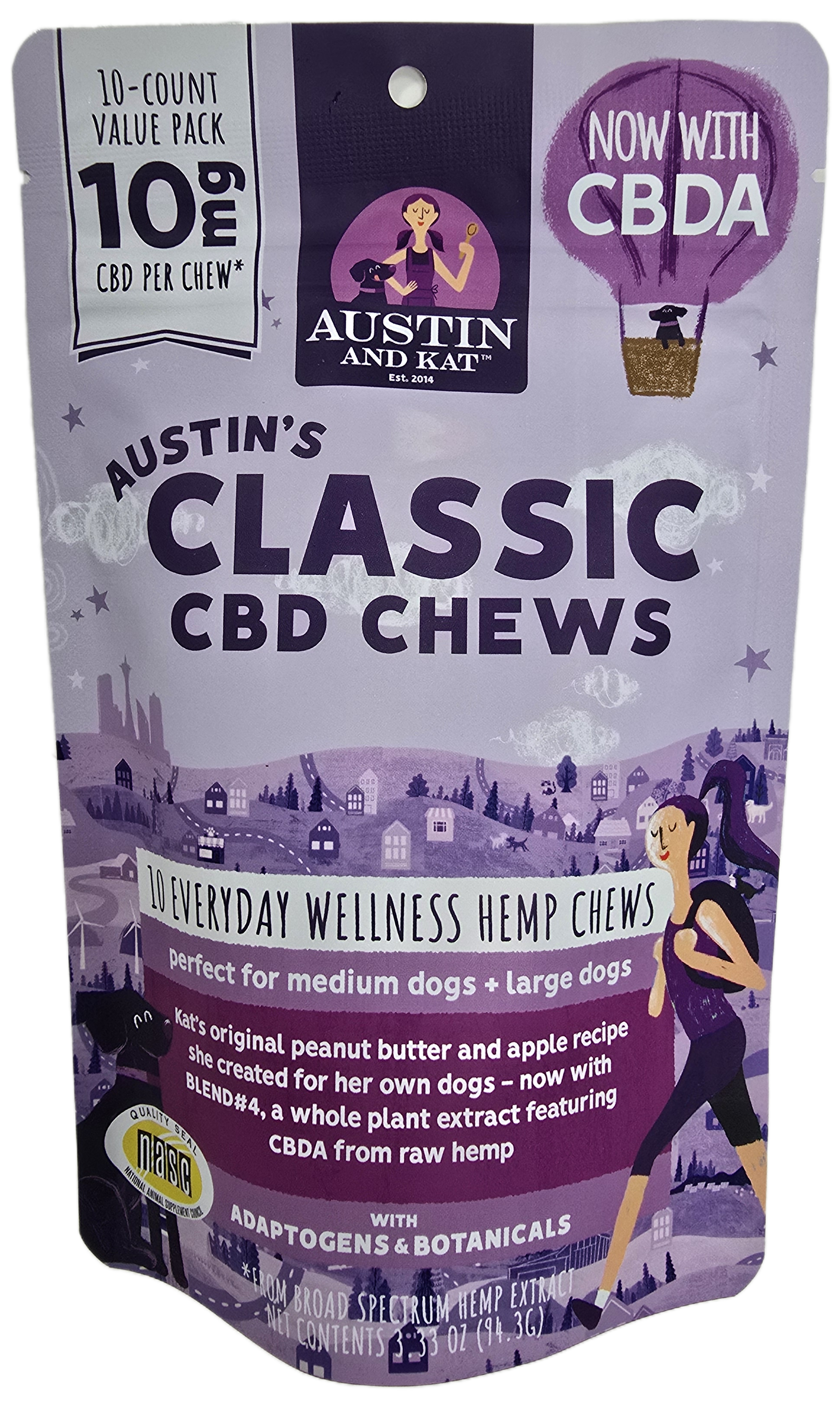 Austin and Kat Austin's Classic 10mg CBD Chews for Dogs - 10 Count