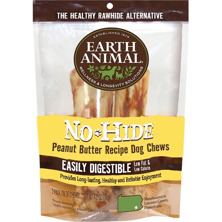 Earth Animal No Hide Peanut Butter Dog Chew Medium - 2 Pack