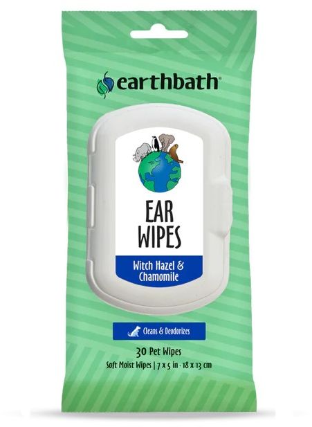 Earthbath Ear Wipes For Dogs & Cats - 30 Count