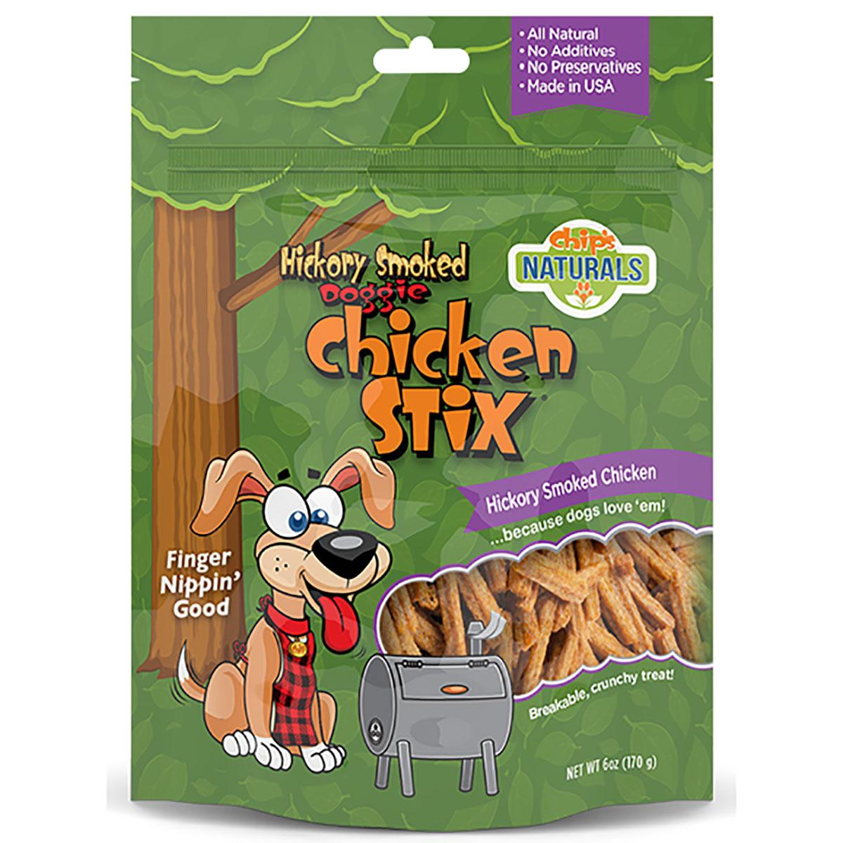 Chip's Naturals Hickory Smoked Doggie Chicken Stix Dog Treats - 6oz Bag description