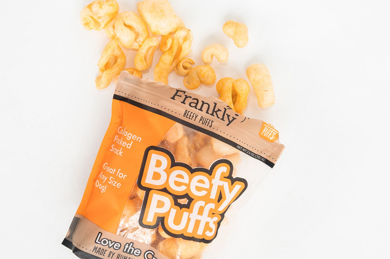 Frankly Pet Beefy Puffs Cheddar Cheese Flavor - 2.5oz Bag