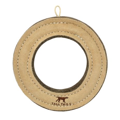 Tall Tails Natural Leather Ring Dog Toy With Dog