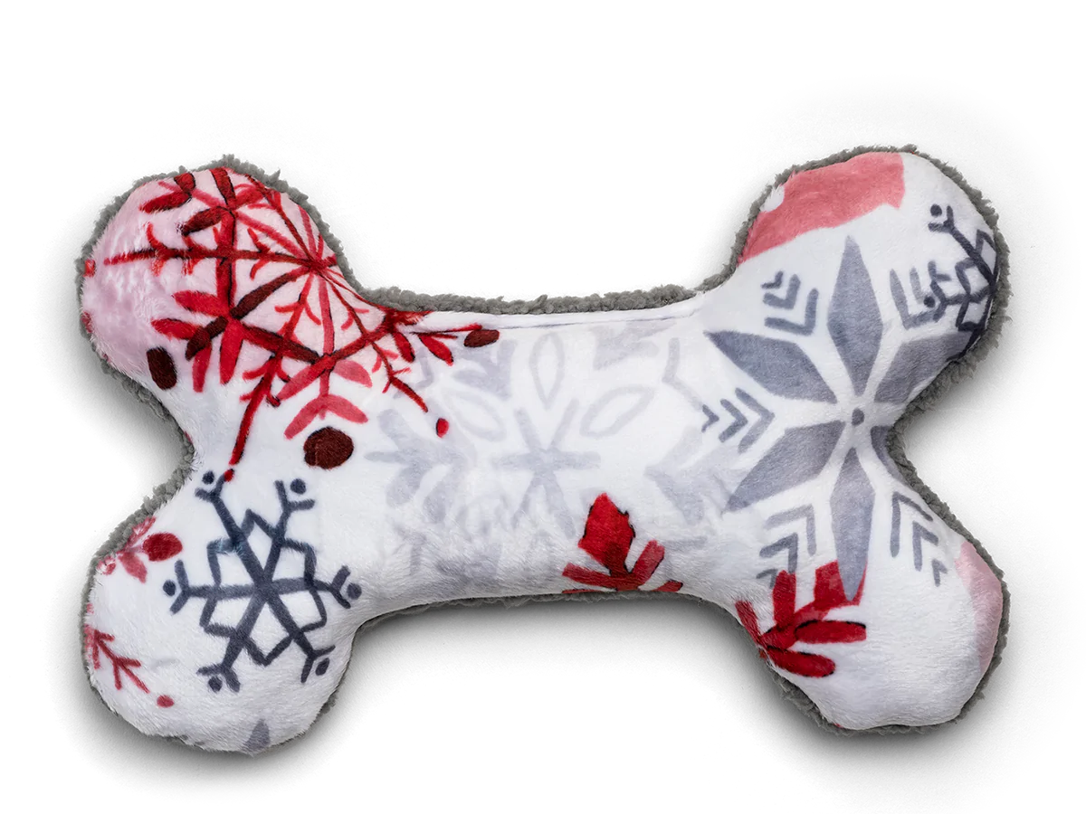 West Paw Holiday Merry Bone Plush Dog Toy - Mini
