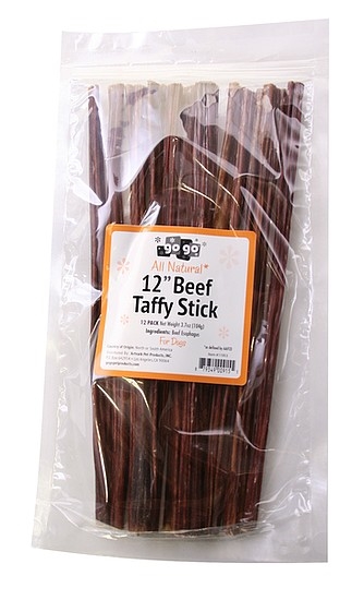 GoGo Free Range Beef Taffy Sticks 12 inch 12 Pack