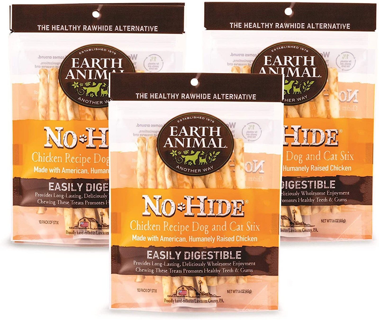 Earth Animal No Hide Chicken Chew Stix - 30 Count