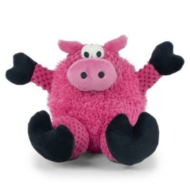 goDog Checkers™ Sitting Pig Dog Toy with Chew Guard - Just For Me